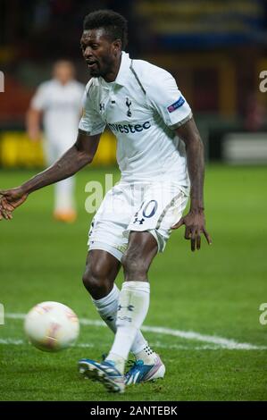 Milan, Italie, le 14 mars 2013," G.Meazza San Siro -' Stadium, l'UEFA Europa League 2012/2013 ,FC Inter - FC Tottenham : Emmanuel Adebayor en action pendant le match Banque D'Images