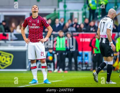 Milan, Italie. 19 Jan, 2020. Zlatan Ibrahimovic de l'AC Milan au cours de Milan vs Udinese, Serie A soccer italien Championnat Hommes à Milan, Italie, le 19 janvier 2020 : Crédit Photo Agency indépendante/Alamy Live News Banque D'Images