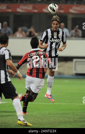 Milan Italie, 19 août 2012, 'G.Meazza San Siro Stadium ', Trofeo Berlusconi 2012/2013, l'AC Milan - FC Juventus : Alessandro Matri en action pendant le match Banque D'Images