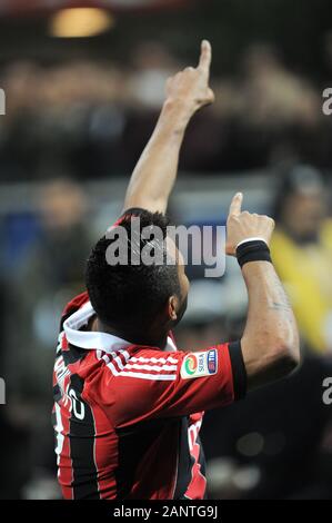 Milan, Italie , 25 novembre 2012, 'G.Meazza San Siro Stadium, ' Campionato di Calcio Série A 2012/2013, l'AC Milan - FC Juventus : Robinho exulte après l'objectif Banque D'Images