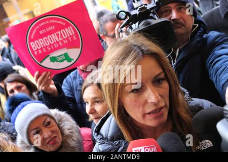 Modena, Italie, jan. 19 - 2020 - Lucia Bergonzoni, candidat à la présidence de la région Emilia Romagna 2020, editorial Banque D'Images