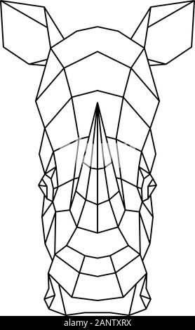 Résumé de tête polygonale rhino. Vector illustration géométrique de rhinocéros. Illustration de Vecteur