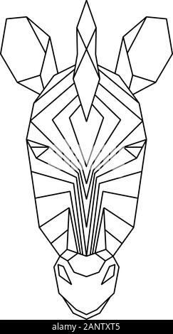 Résumé de tête polygonale zebra. Illustration vecteur géométrique. Illustration de Vecteur