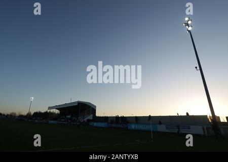 Romford, UK. 19Th Jul 2020. Le stade à la mi-temps au cours de la Barclays FA Women's super match de championnat entre West Ham United et de Brighton et Hove Albion au stade vert jonc, Romford, Londres, le dimanche 19 janvier 2020. (Crédit : Jacques Feeney | MI News) Credit : MI News & Sport /Alamy Live News Banque D'Images
