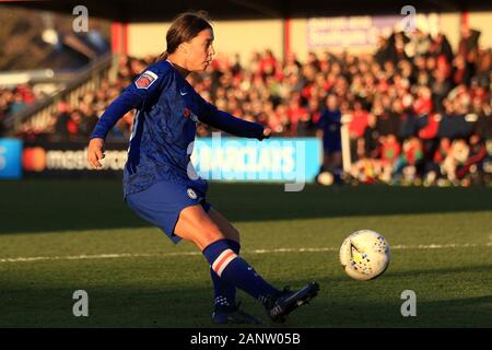 Manchester, UK. 19 Jan, 2020. Sam Kerr de Chelsea Femmes en action. Barclays FA Womens superleague, Arsenal Femmes v Chelsea femmes à Meadow Park à Borehamwood Herts, le dimanche 19 janvier 2020. Cette image ne peut être utilisé qu'à des fins rédactionnelles. Usage éditorial uniquement, licence requise pour un usage commercial. Aucune utilisation de pari, de jeux ou d'un seul club/ligue/dvd publications. pic par Steffan Bowen/Andrew Orchard la photographie de sport/Alamy live news Crédit : Andrew Orchard la photographie de sport/Alamy Live News Banque D'Images