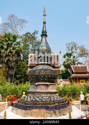Stupa de mosaïque, Wat Xien Thong temple, Luang Prabang, Laos, Asie du sud-est Banque D'Images