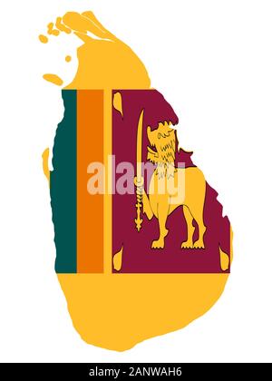 Sri Lanka carte drapeau Illustration du vecteur eps 10 Illustration de Vecteur