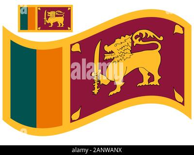 Drapeau de l'agité du Sri Lanka, Vector Illustration eps 10. Illustration de Vecteur