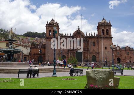 Église de la Société de Jésus, Iglesia de la Compana de Jesus, centre-ville, Cuzco, Cusco, Pérou, Amérique du Sud, site du patrimoine mondial de l'UNESCO Banque D'Images