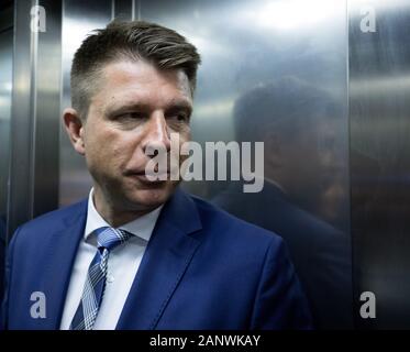 Czestochowa, Pologne - 19 juin 2017 : la visite de Ryszard Petru (chef de Modern/Nowoczesna) à Czestochowa connecté avec l'ouverture de la Modern Banque D'Images