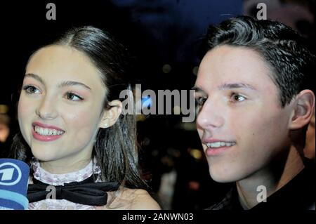 Carmel Laniado und Harry Collet bei der Premiere 'Die roulerons sur le fantastique Reise des Dr. Dolittle' im Zoo-Palast dans Berlin am 19.01.2020 ; Banque D'Images