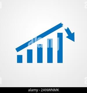 L'icône graphique à barres de plus en plus avec l'augmentation de la flèche. Graphique de prévisions financières. L'icône graphique bleu. Vector illustration. Illustration de Vecteur