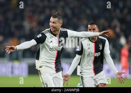 Torino, Italie. 19 Jan, 2020. 7 Cristiano Ronaldo (juventus) le bonheur au cours de la Juventus contre Parme, Serie A soccer italien Championnat Hommes à Turin, Italie, le 19 janvier 2020 : Crédit Photo Agency indépendante/Alamy Live News Banque D'Images