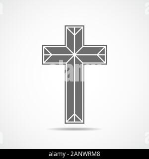 Icône Gris croix chrétienne. Résumé symbole croix chrétienne. Vector illustration Illustration de Vecteur