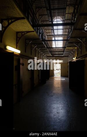 Couloir de cellules, rez-de-chaussée, prison de Parramatta, Sydney, Australie Banque D'Images