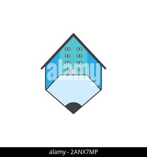 Accueil crayon logo symbol vector Illustration de Vecteur