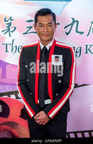 Louis Koo HKIFF ambassadeur de la 39e Hong Kong International Film Festival qui a eu lieu au HKCEC.Alamy Image/Jayne Russell Banque D'Images