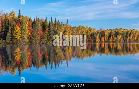 Jour Lac dans la forêt nationale de Chequamegon. Banque D'Images