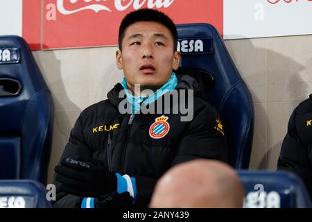 Wu Lei de RCD Espanyol Liga lors de la correspondance entre Villarreal CF et le RCD Espanyol à Estadio de la Ceramica le 19 janvier 2020 à Villarreal, Espagne (photo de DAX/ESPA-images) Banque D'Images