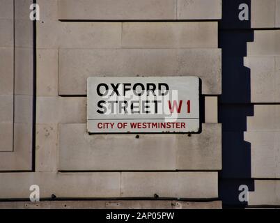 Détail des panneaux Oxford Street City of Westminster London Banque D'Images