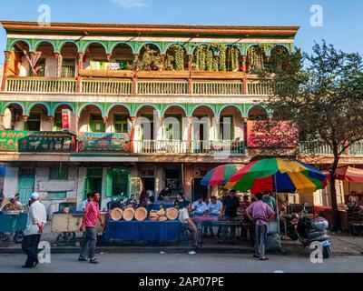 La vieille partie de l'oasis Kashgar, le capital de la culture d'Uigur avec des maisons traditionnelles Banque D'Images