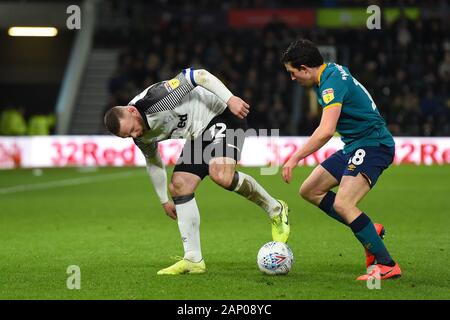 18 janvier 2020, Pride Park Stadium, Derby, England ; Sky Bet Championship, Derby County v Hull City : Derby County Player-Coach Wayne Rooney Crédit : Jon Hobley/News Images Banque D'Images