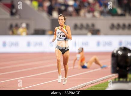 Hanna Klein (Allemagne) l'action, du 5 000 m féminin, le 2 octobre, 2019 championnats du monde d'athlétisme 2019 à Doha / Qatar, du 27 septembre. - 10.10.2019. Â | conditions dans le monde entier Banque D'Images