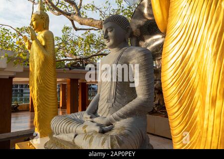 Seema Malakaya de statues dans le lac Bere, Colombo, Sri Lanka Banque D'Images