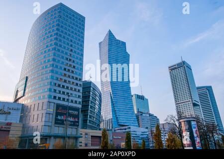 Warsow, Pologne, novembre 2019. Varsovie scyscrapers, Skyline, vue aérienne Banque D'Images