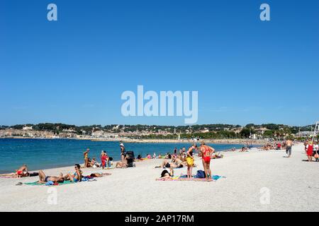 En été, la plage de Bonnegrace Six-Fours les plages Var Provence Banque D'Images