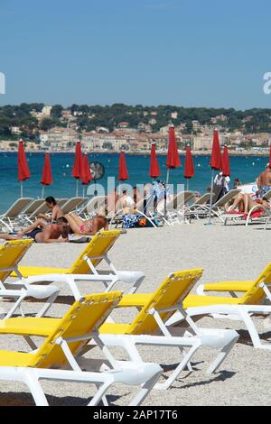 En été, la plage de Bonnegrace Six-Fours les plages Var Provence Banque D'Images