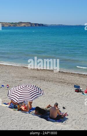 En été, la plage de Bonnegrace Six-Fours les plages Var Provence Banque D'Images