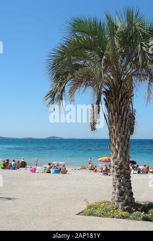 En été, la plage de Bonnegrace Six-Fours les plages Var Provence Banque D'Images