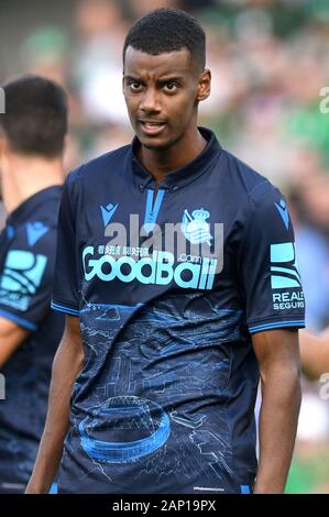 Séville, 19-01-2020. Primera Division Ligue espagnole. LaLiga. L'Estadio Benito Villamarin. Alexander Isak (Real Sociedad) durant le jeu Real Betis - Real Sociedad. Banque D'Images