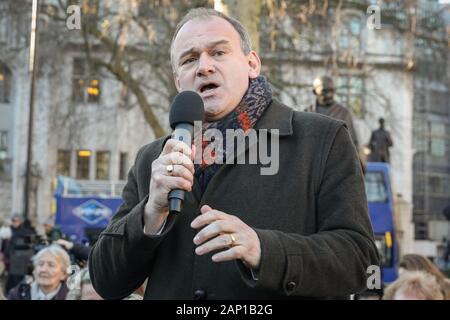 Westminster, Londres, 20e Jan 2020. Ed Davey, chef par intérim du Parti libéral-démocrate, parle. Alfred Dubs, Baron Dubs, par les pairs du travail britannique et homme politique, a déposé un nouvel amendement à la Loi sur l'Immigration pour assurer la protection des enfants réfugiés restent dans le projet de loi sur l'accord de retrait (WAB). L'amendement doit être discuté à la Chambre des Lords avec une chance que le gouvernement pourrait faire face à la défaite sur la question. Credit : Imageplotter/Alamy Live News Banque D'Images