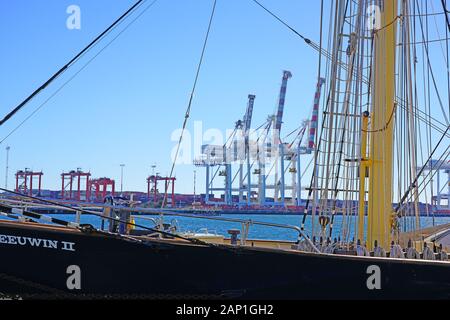 FREMANTLE, AUSTRALIE -3 nov 2019- Vue sur le grand navire navire de formation (STS) Leeuwin II sur l'océan Indien dans le port de Fremantle, près de Perth Je Banque D'Images