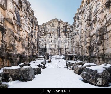 Le Grand Temple, Niha, Liban Banque D'Images