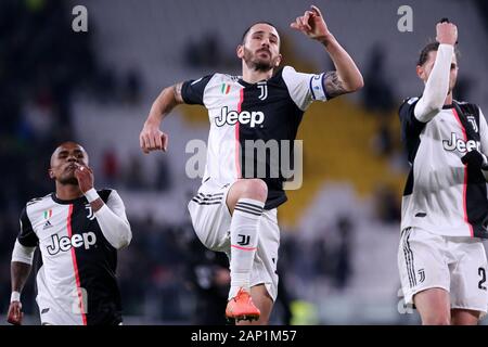 Torino, Italie. 19 janvier 2020. Italien de série A. la Juventus FC vs Parma Calcio Leonardo Bonucci de la Juventus FC. Banque D'Images