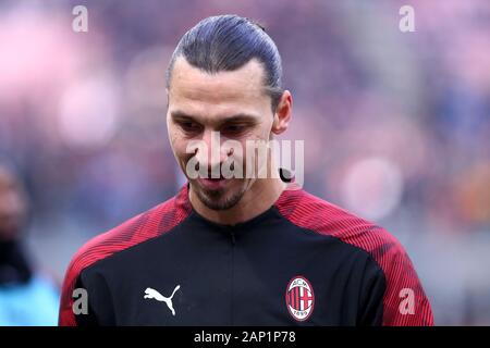 Milano, Italie. 19 janvier 2020. Italien de série A. L'AC Milan vs Udinese Calcio. Zlatan Ibrahimovic de l'AC Milan. Banque D'Images