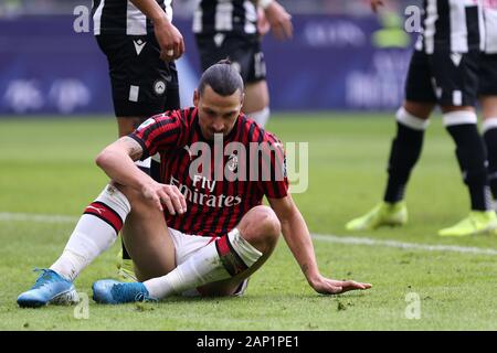 Milano, Italie. 19 janvier 2020. Italien de série A. L'AC Milan vs Udinese Calcio. Zlatan Ibrahimovic de l'AC Milan. Banque D'Images