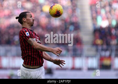 Milano, Italie. 19 janvier 2020. Italien de série A. L'AC Milan vs Udinese Calcio. Zlatan Ibrahimovic de l'AC Milan. Banque D'Images