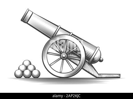 Tir arme canon Illustration de Vecteur