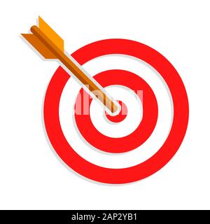 Cible avec flèche. Avec dart cible isolé sur fond blanc. L'icône cible dans la conception. Vector illustration. Illustration de Vecteur