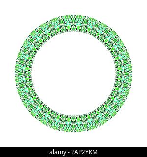 Floral frame géométrique circulaire ronde - élément de conception vectorielle sur fond blanc Illustration de Vecteur