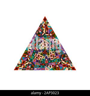 Mosaïque isolées pyramide - résumé vecteur géométrique colorée élément graphique sur fond blanc Illustration de Vecteur