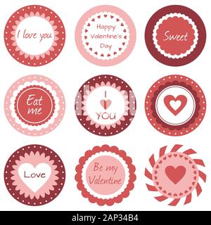 Cupcake toppers pour la Saint-Valentin Illustration de Vecteur