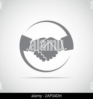 Poignée gris résumé icône. Poignée de signer dans l'cercle, sur fond clair. Vector illustration. Illustration de Vecteur