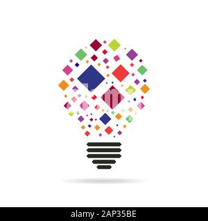 Résumé Dans l'icône lampe design plat. Signe de l'ampoule électrique isolée. Vector illustration. Illustration de Vecteur