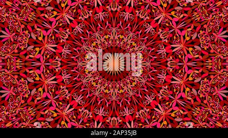 Botanique mandala rouge orné de fond design - abstract vector illustration papier peint ornement géométrique Illustration de Vecteur