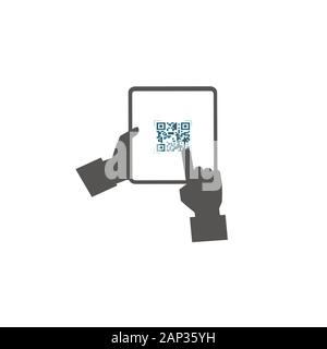 Paiement en ligne, la vérification par qr code Illustration de Vecteur